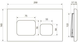 Клавиша смыва Point Афина PN44041G золото